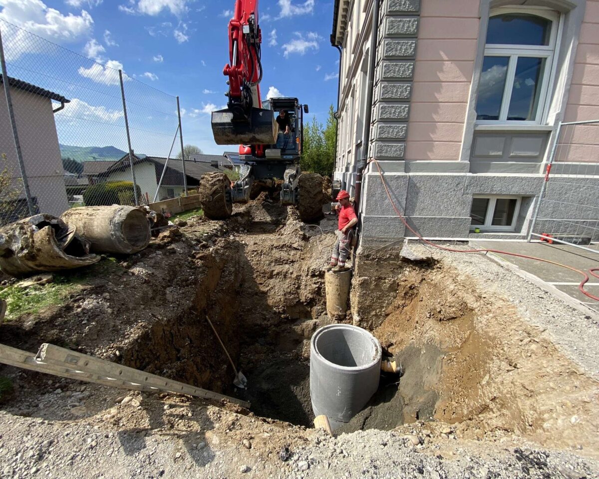 Entwässerung Schulhaus