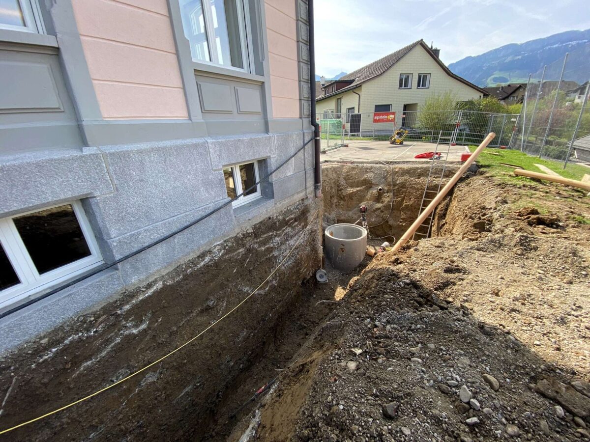 Entwässerung Schulhaus